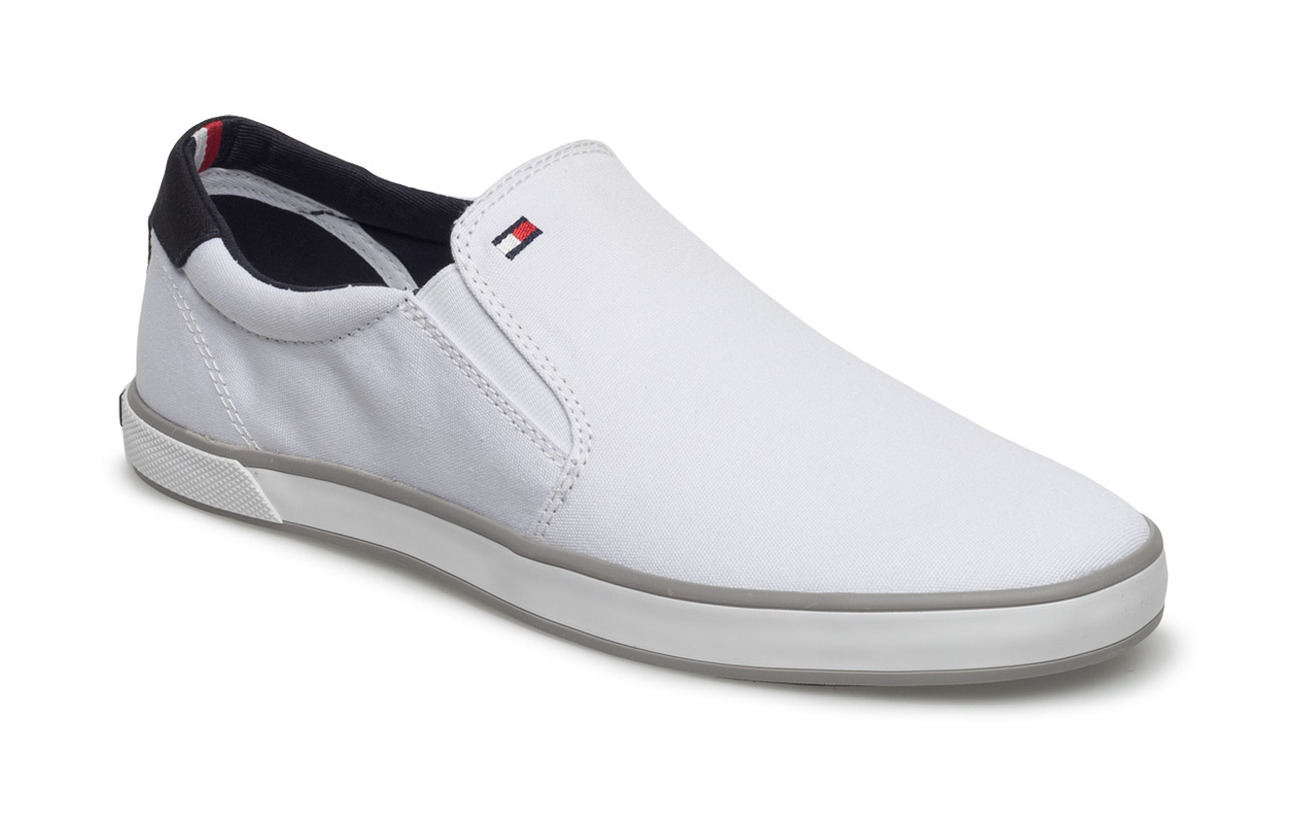 tommy hilfiger white slip on shoes