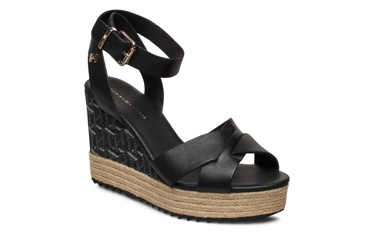 tommy hilfiger raffia wedge