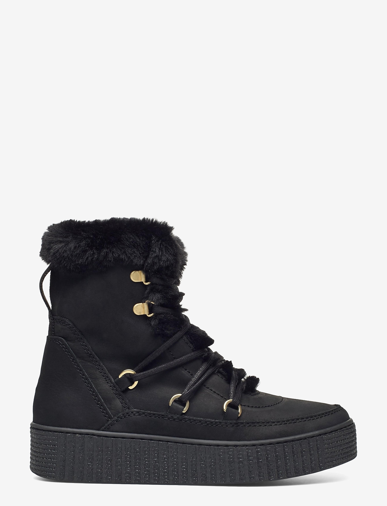 warm lined lace up bootie