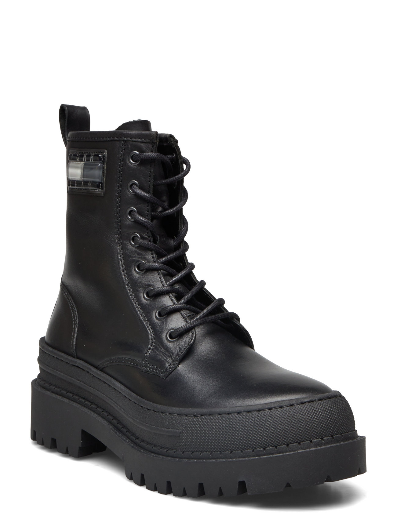 Tjw Foxing Lace Up Leather Boot Shoes Boots Ankle Boots Laced Boots Black Tommy Hilfiger