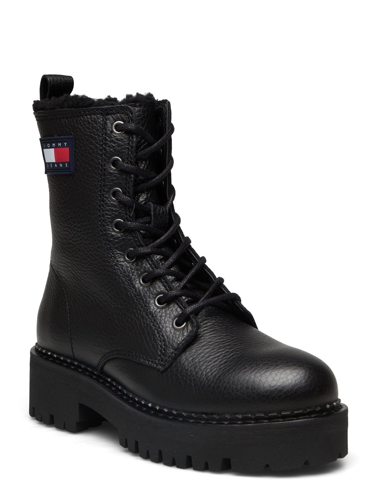 Tjw Urban Boot Tumbled Ltr Wl Shoes Boots Ankle Boots Laced Boots Black Tommy Hilfiger