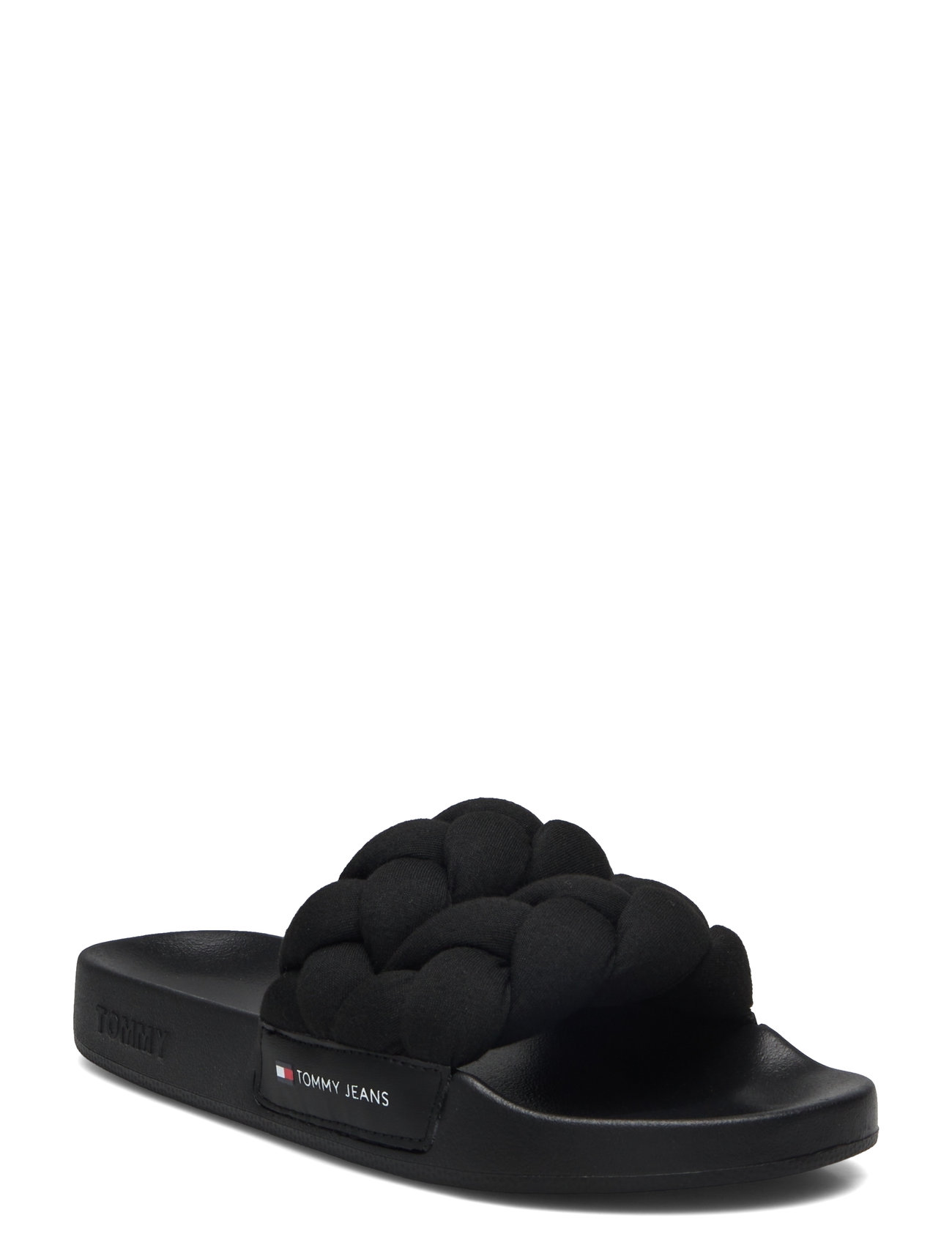 Tjw Braided Slide Shoes Sandals Flat Sandals Black Tommy Hilfiger