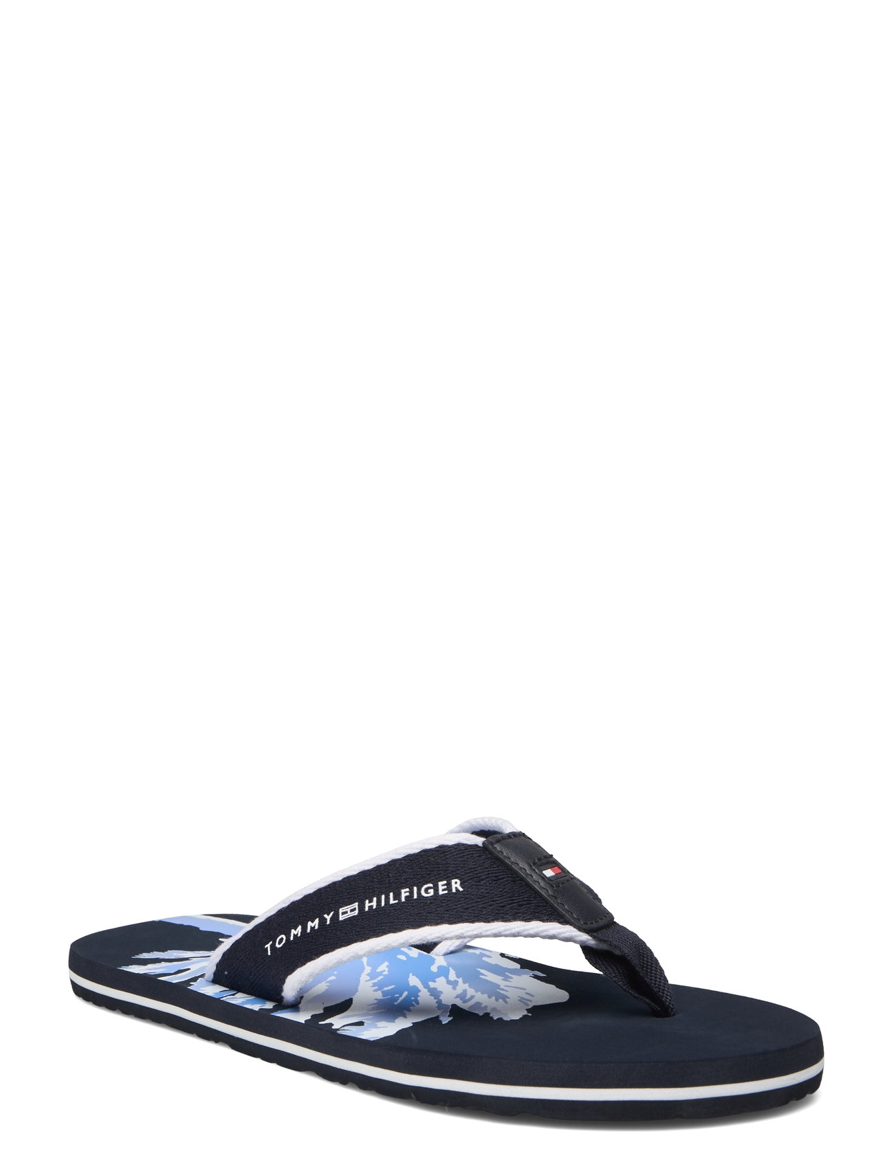 Hilfiger Palm Print Beach Sandal Klipklapper Sandaler Blue Tommy Hilfiger