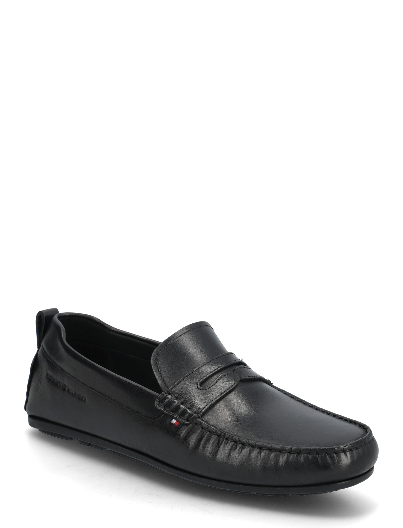 Tommy Hilfiger Core Hilfiger Leather Driver, 46, Black, Sko > Hyttesko, Herre