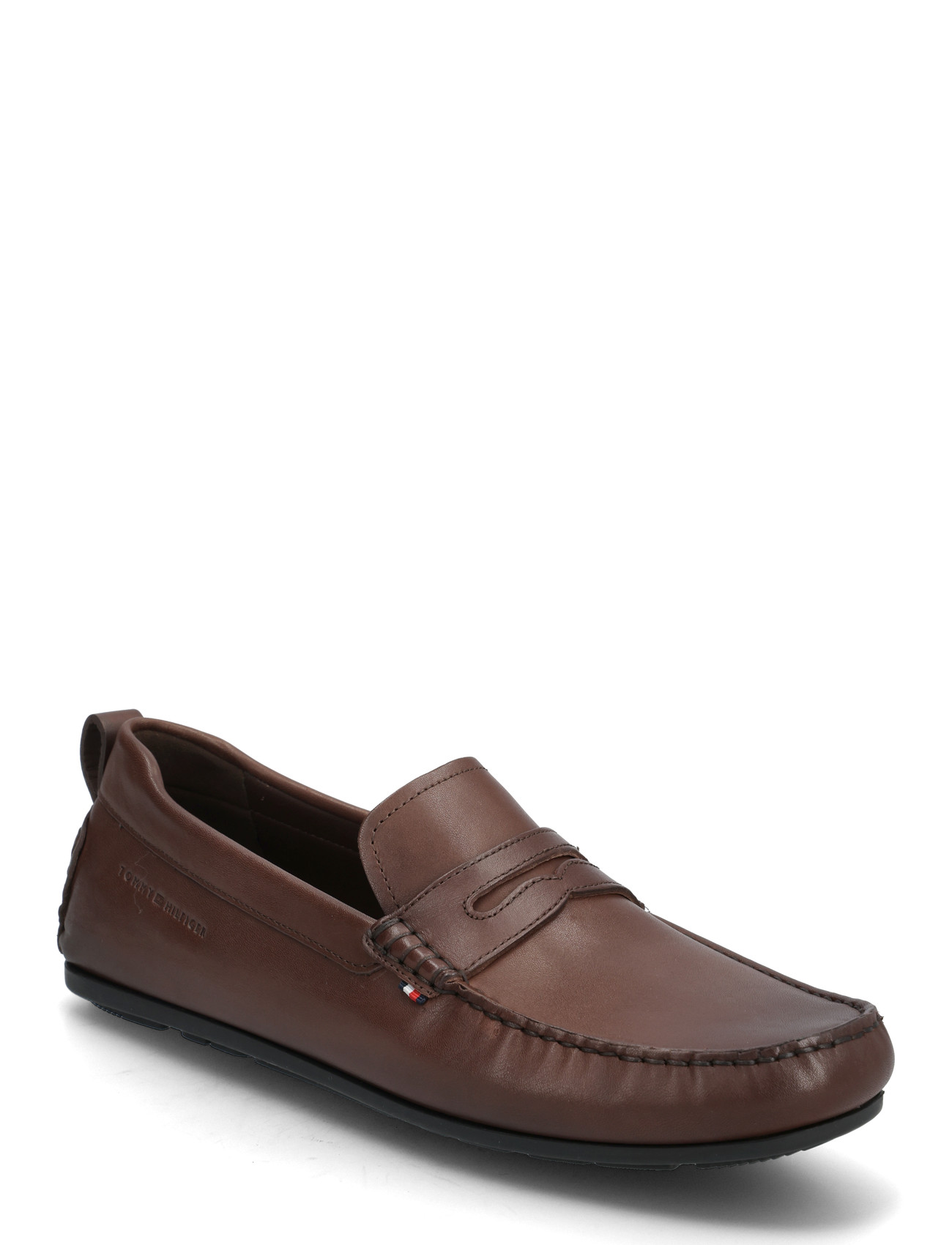 Tommy Hilfiger Core Hilfiger Leather Driver, 46, Brown, Sko > Hyttesko, Herre