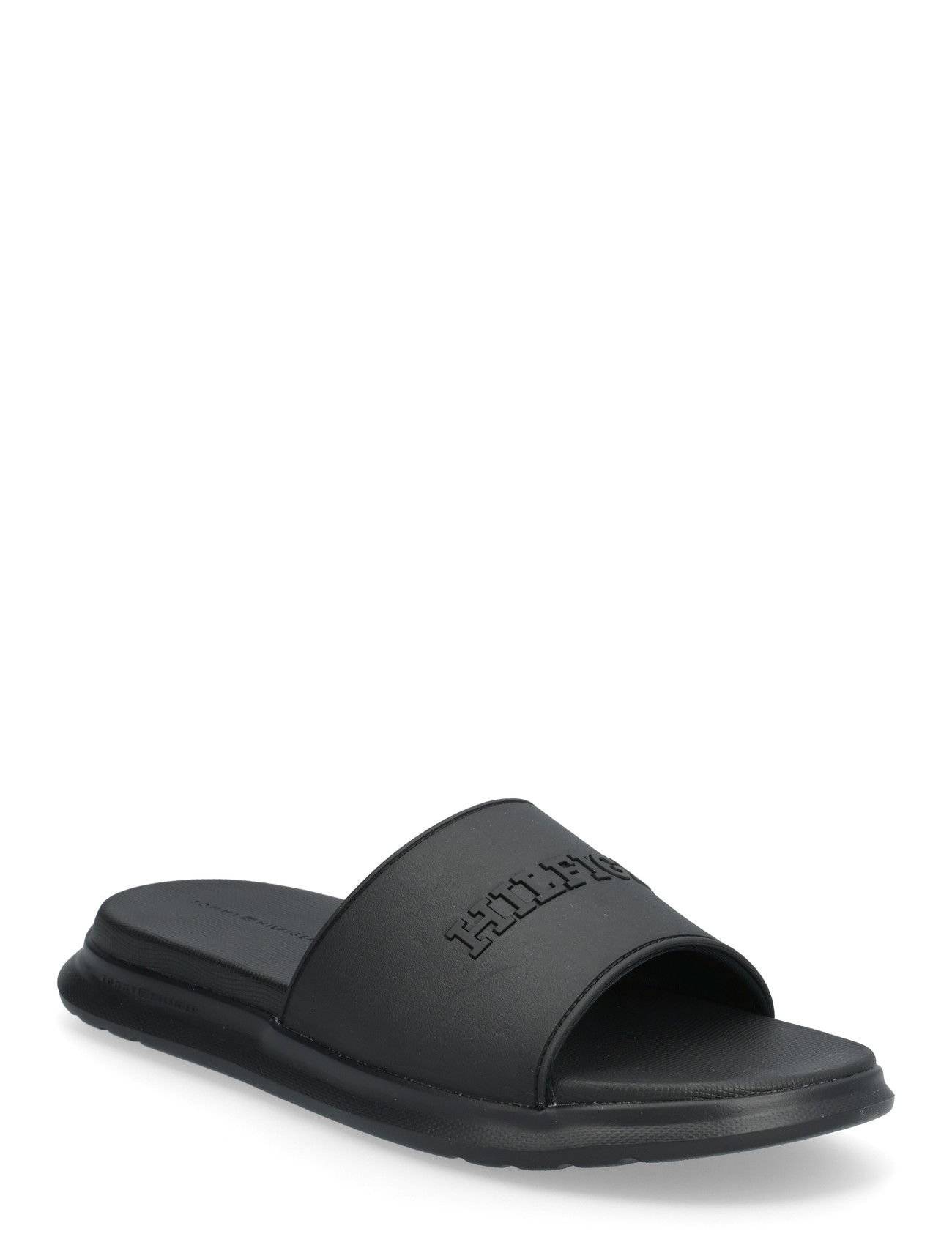 Tommy Hilfiger Dual Density Hilfiger Pool Slide, 44, Black, Sport Sko > Sport Pool Sliders, Herre