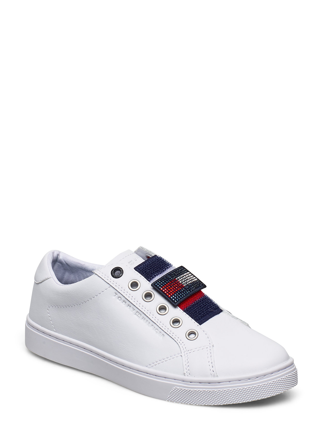 tommy hilfiger white slip ons