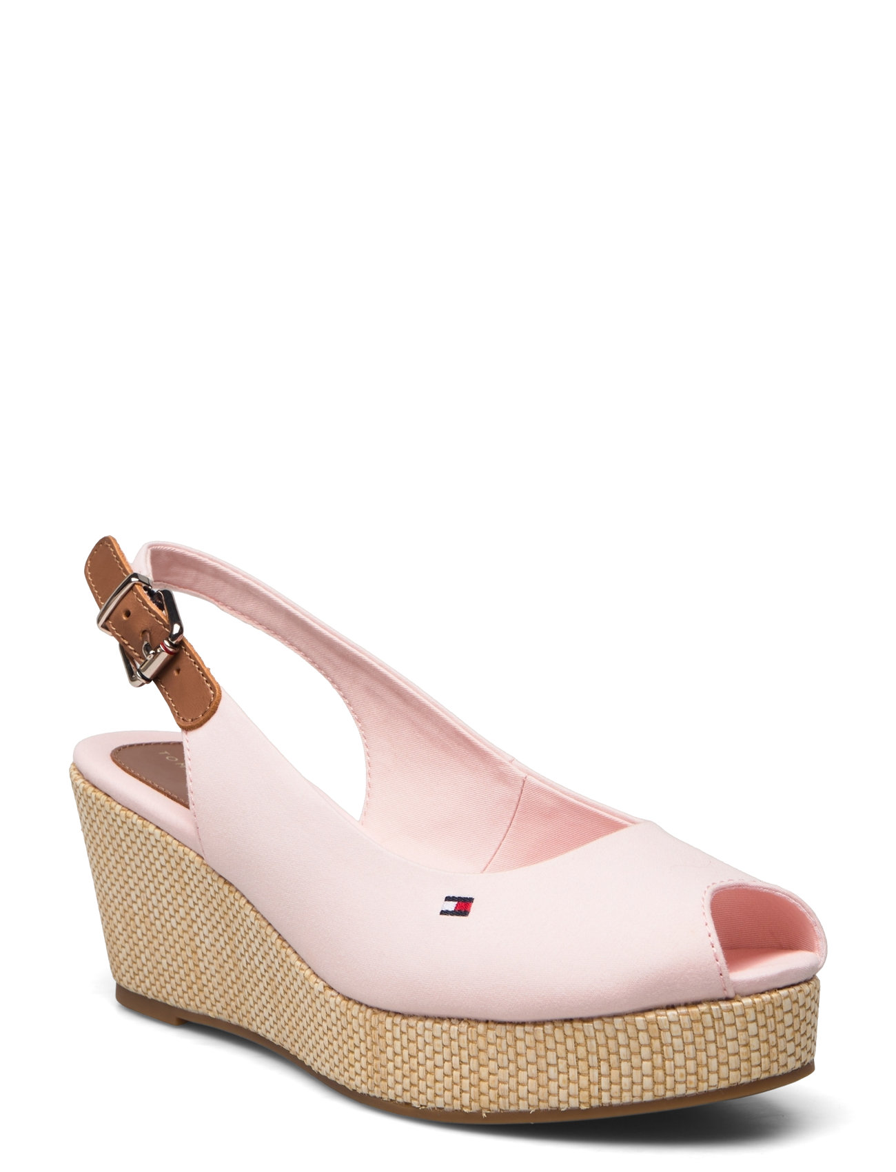 Iconic Elba Sling Back Wedge Sko Med Kilehæl Pink Tommy Hilfiger