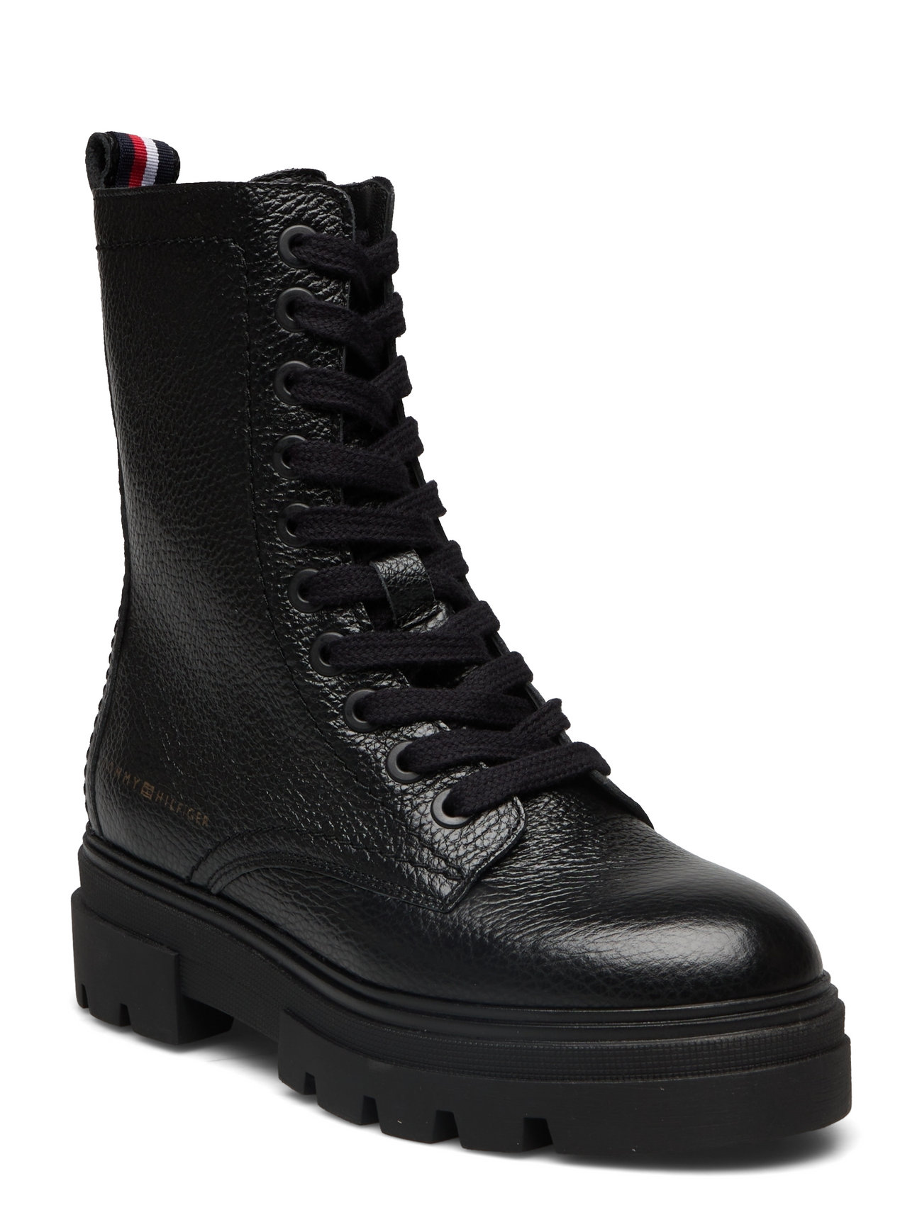 Monochromatic Lace Up Boot Shoes Boots Ankle Boots Laced Boots Black Tommy Hilfiger