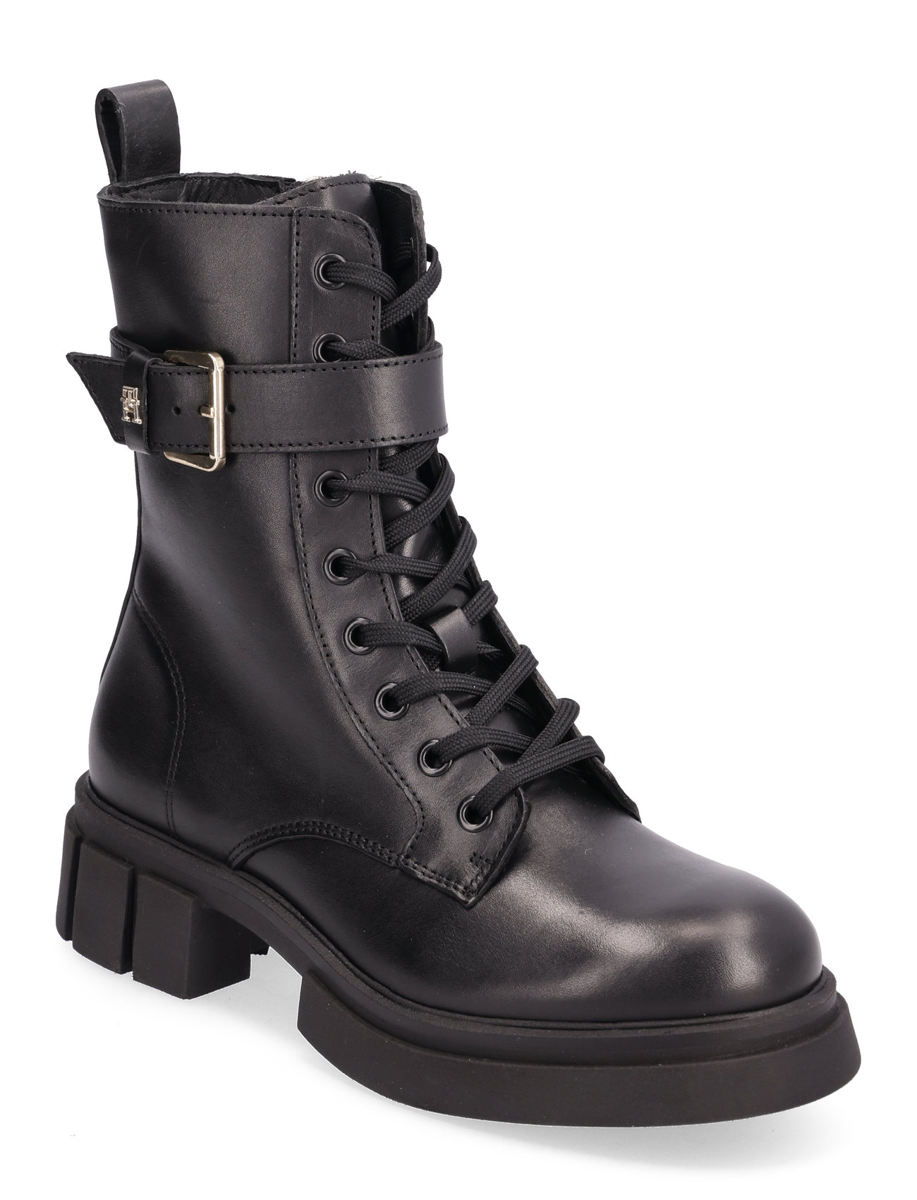 Cool Feminine Bikerboot Shoes Boots Ankle Boots Laced Boots Black Tommy Hilfiger