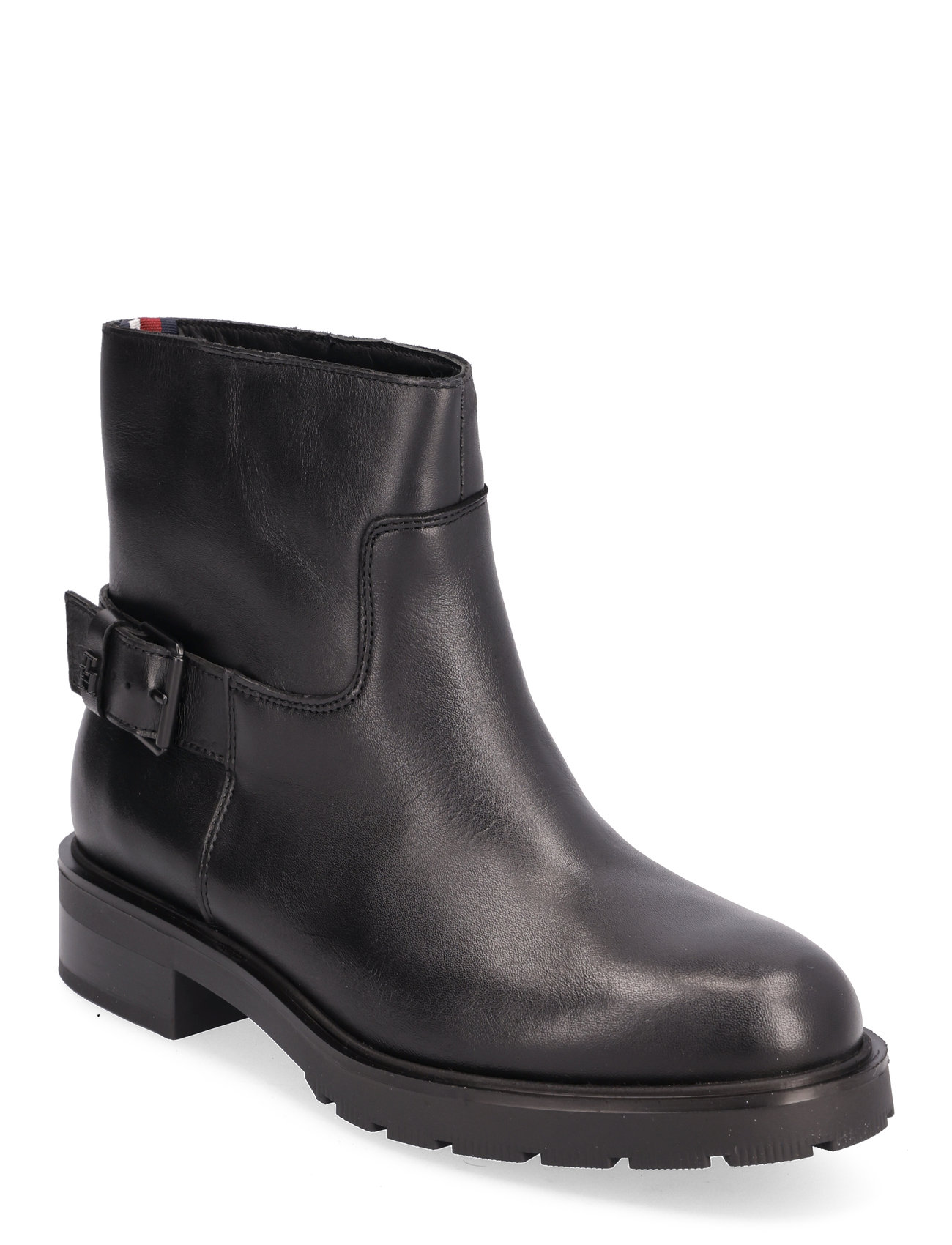 Th Monochromatic Bikerboot Shoes Boots Ankle Boots Ankle Boots Flat Heel Black Tommy Hilfiger