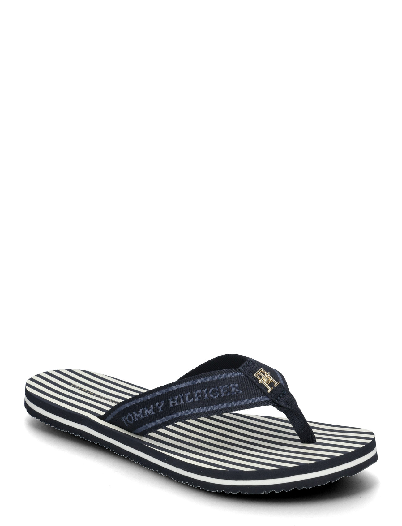 Th Stripes Beach Sandal Flip-flopper Sandaler Navy Tommy Hilfiger