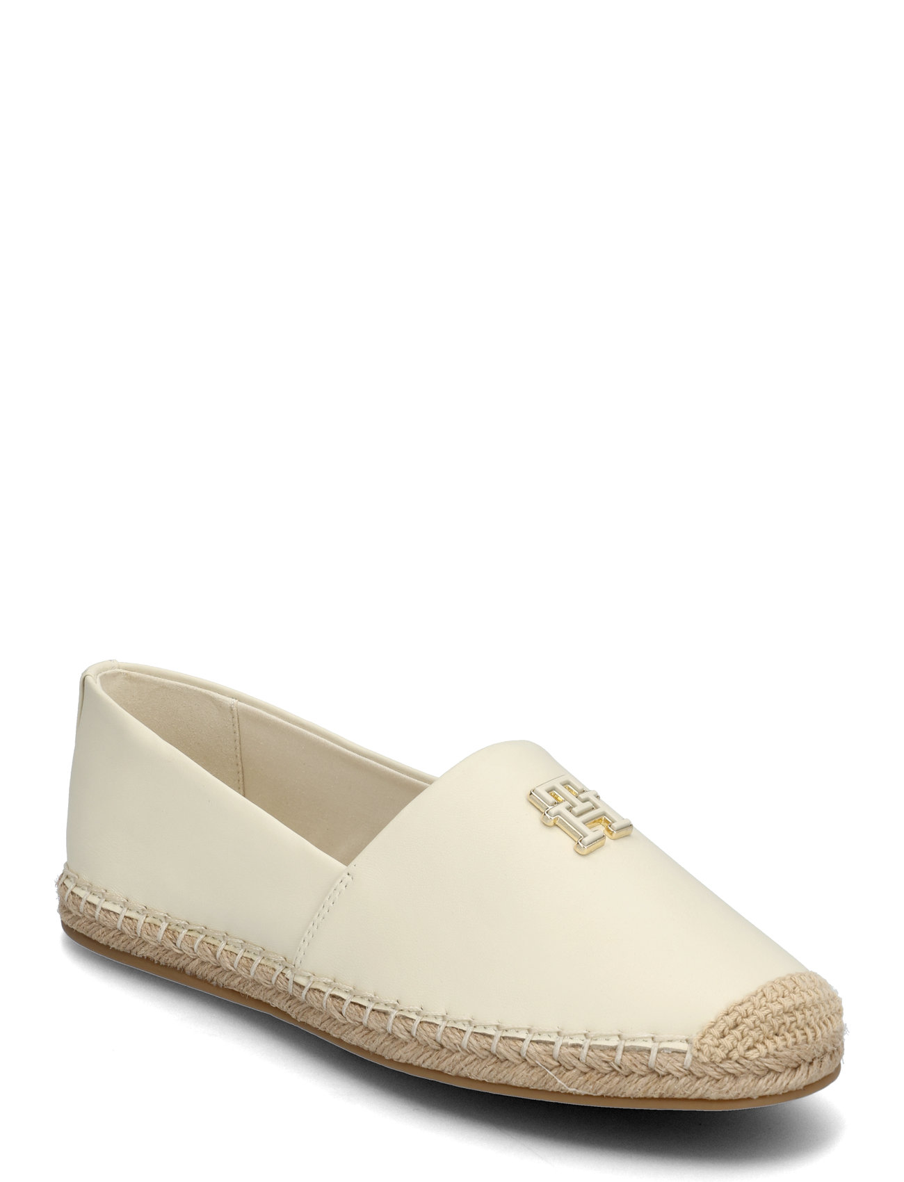 Th Logo Leather Espadrille Sandaler Espadrilles Lave Cream Tommy Hilfiger