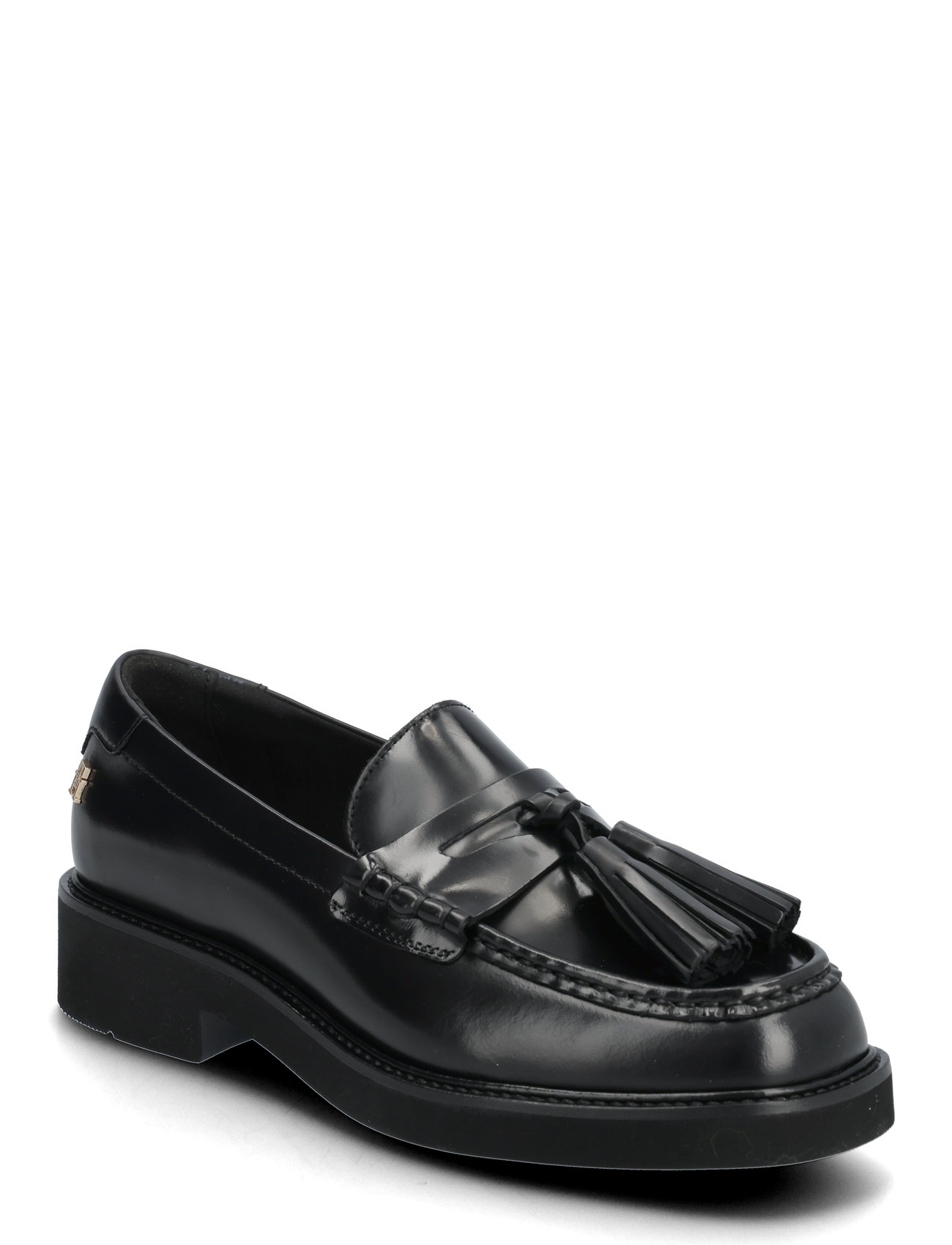 Tommy Hilfiger Tassel Squarish Toe Lthr Loafer, 37, Black, Sko > Flats, Dame
