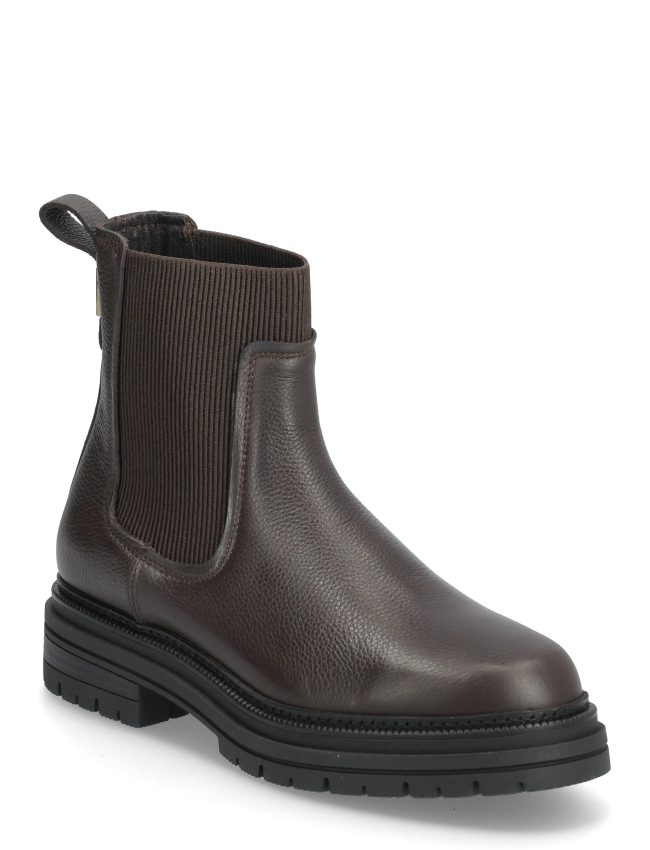 Tommy Hilfiger Th Plaque Pebble Chelsea Warm, 38, Brown, Støvler > Chelsea-Støvler, Dame