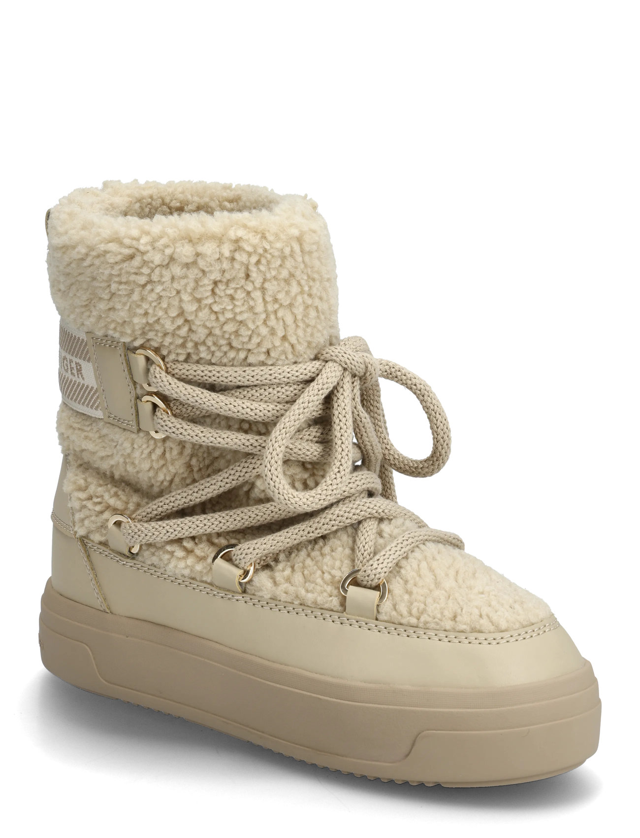 TOMMY HILFIGER Faux Shearling Schneestiefel Cream - 36 - Damen