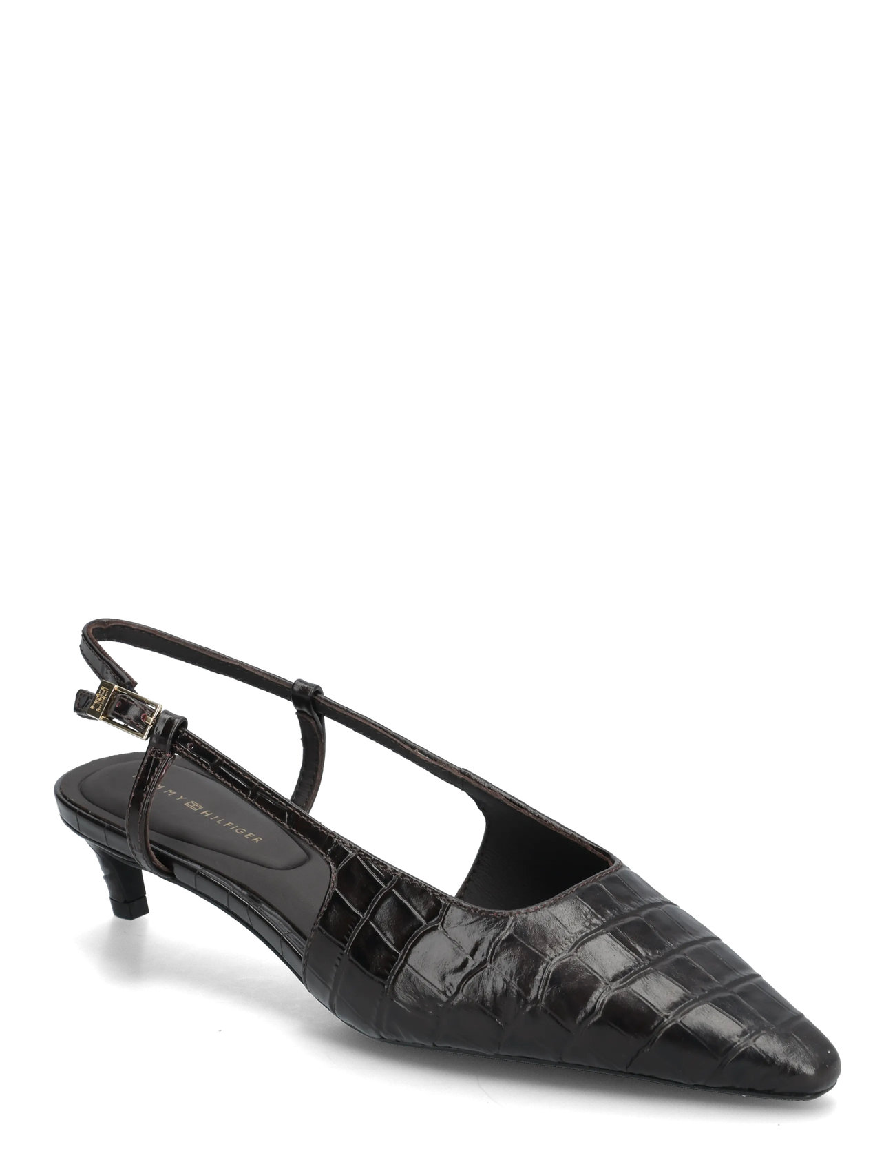 TOMMY HILFIGER Croc Slingback Slanted Heel Schwarz - 41 - Damen
