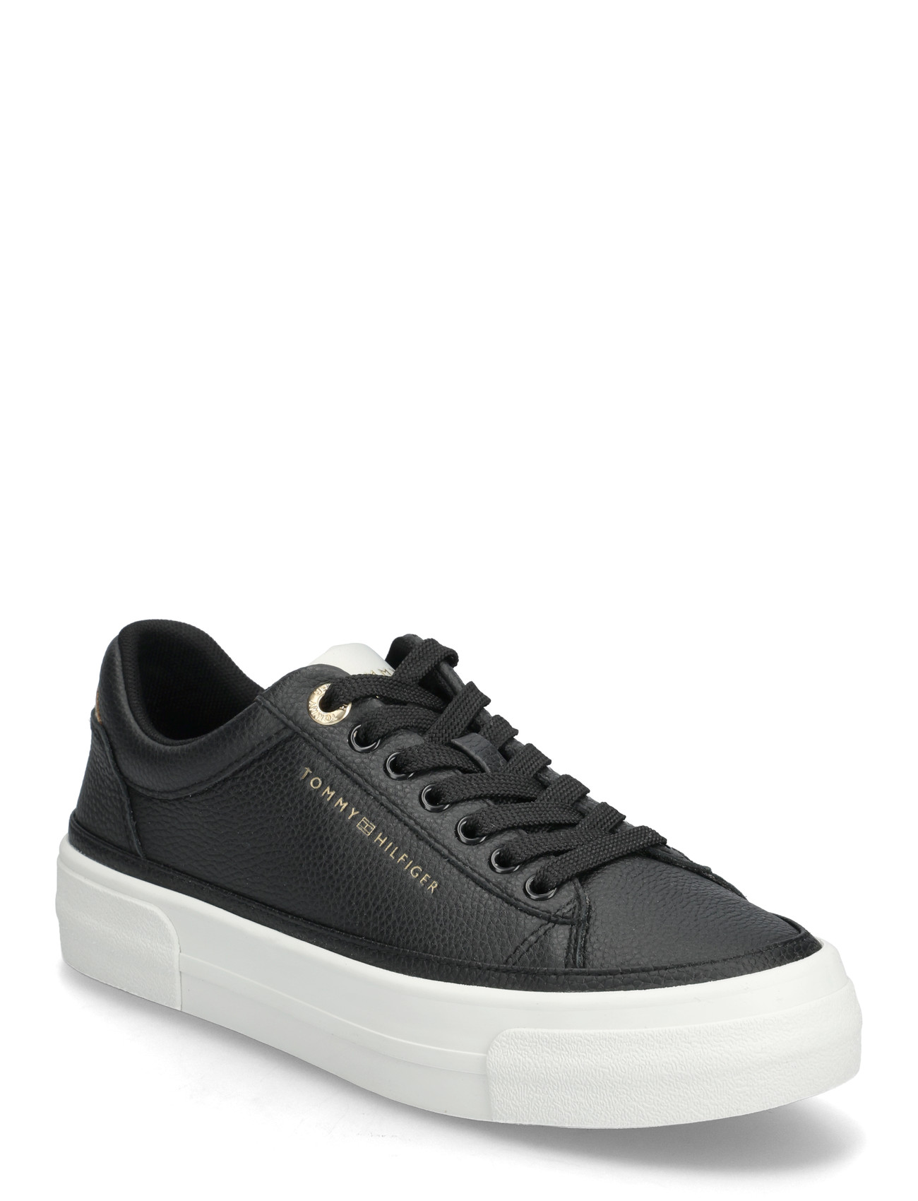 TOMMY HILFIGER Th Foxing Platform Leder Schwarz - 41 - Damen