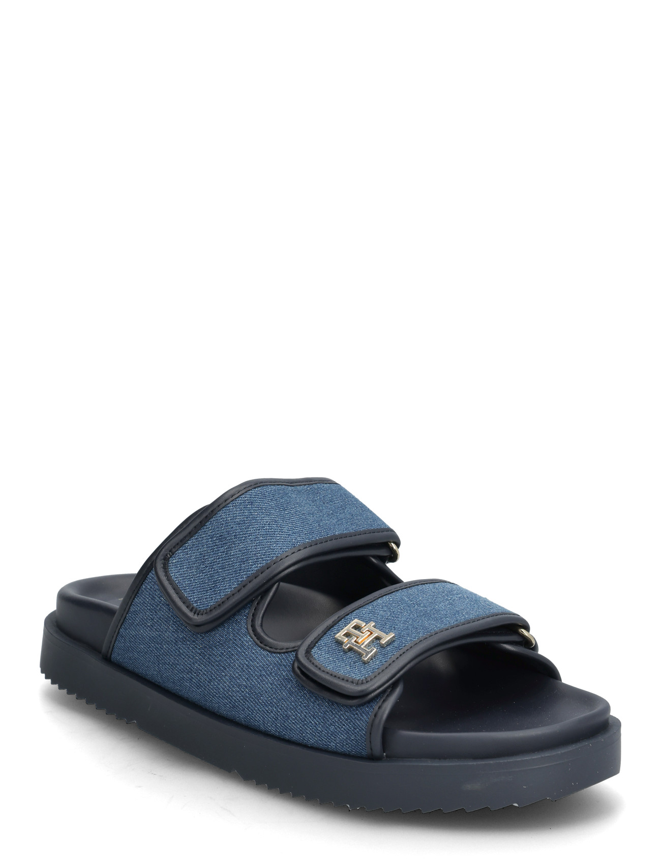 Tommy Hilfiger Double Strap Denim Sandal, 38, Blue, Sandaler > Flade Sandals, Dame