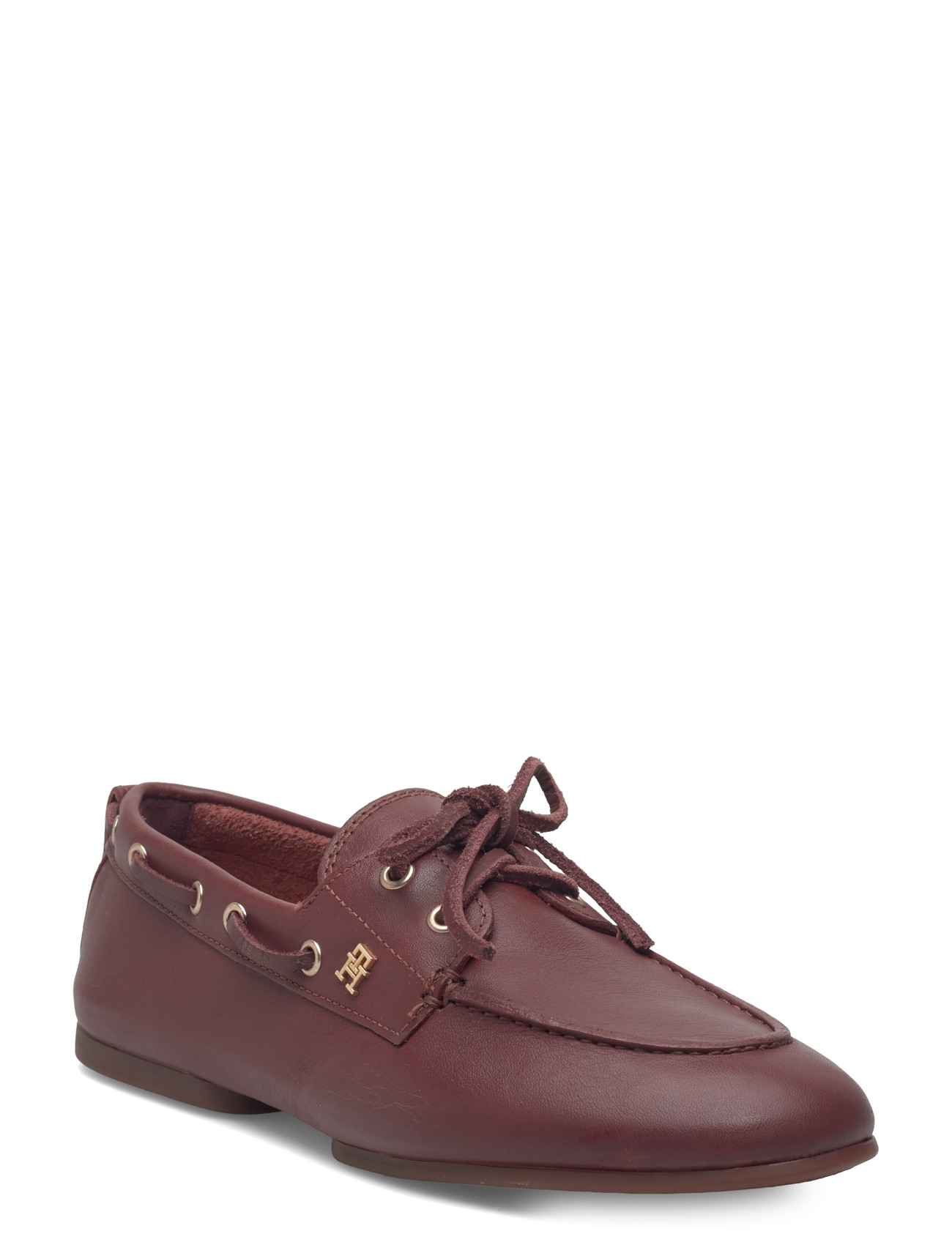 TOMMY HILFIGER Th Sleek Leder Boot Schuh Burgundy - 39 - Damen