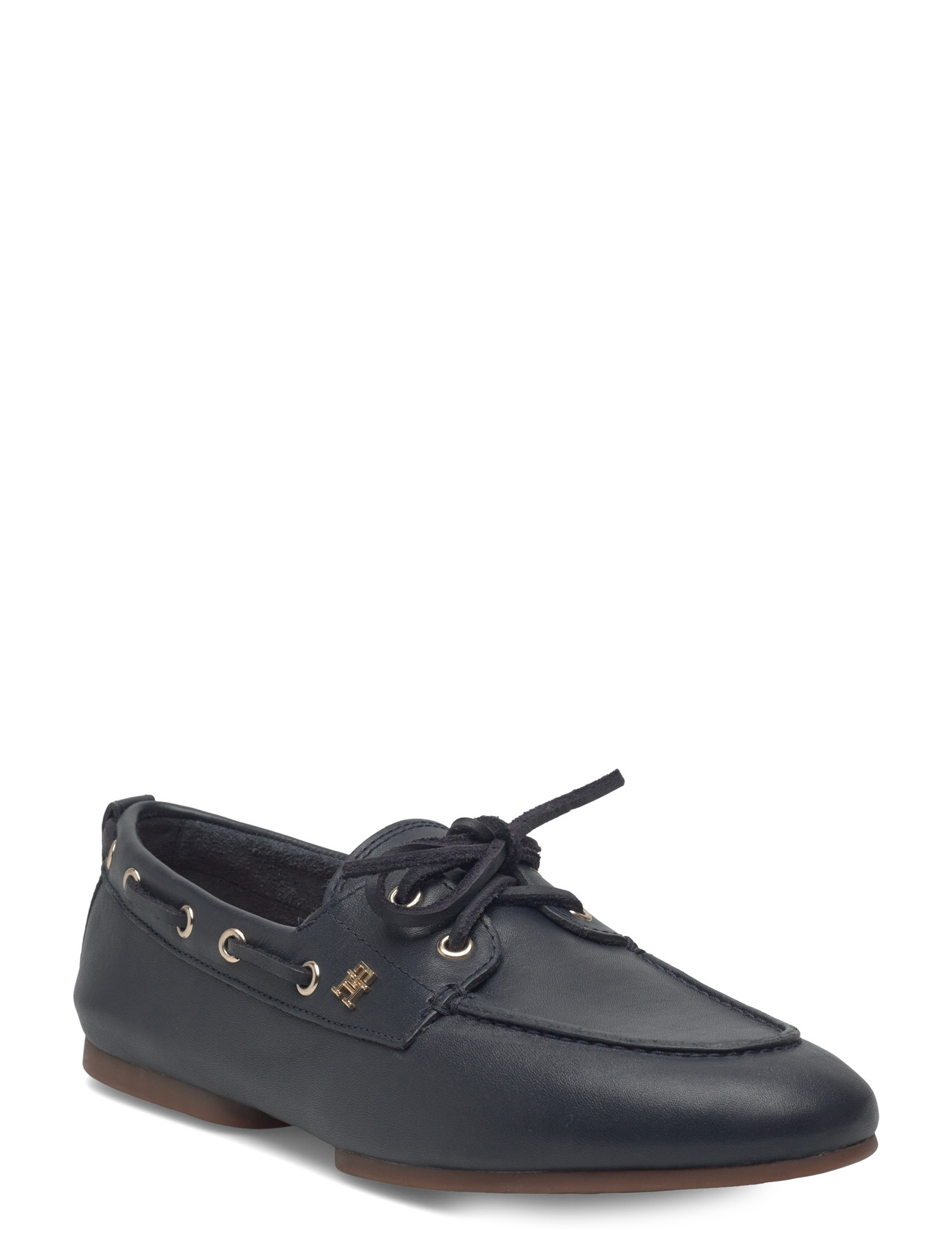 TOMMY HILFIGER Th Sleek Leder Boot Schuh Navy - 38 - Damen