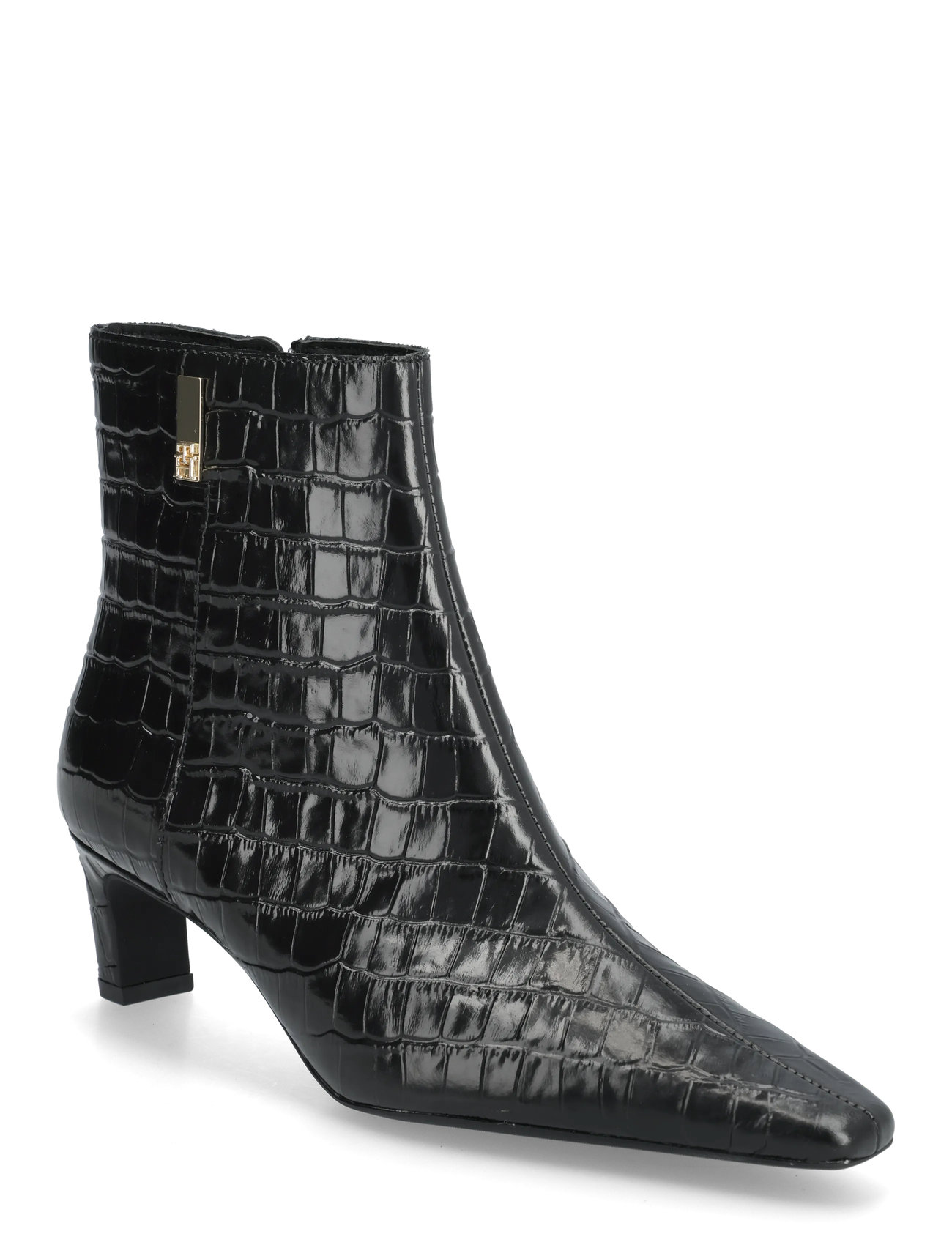 TOMMY HILFIGER Th Square Toe Croc Kitten Bootie Schwarz - 41 - Damen
