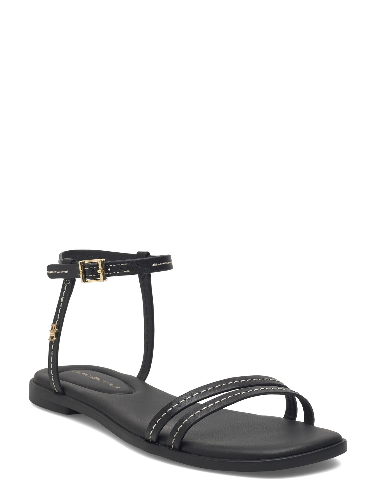 Tommy Hilfiger Flat Sandal Stitching, 36, Black, Sandaler > Flade Sandals, Dame