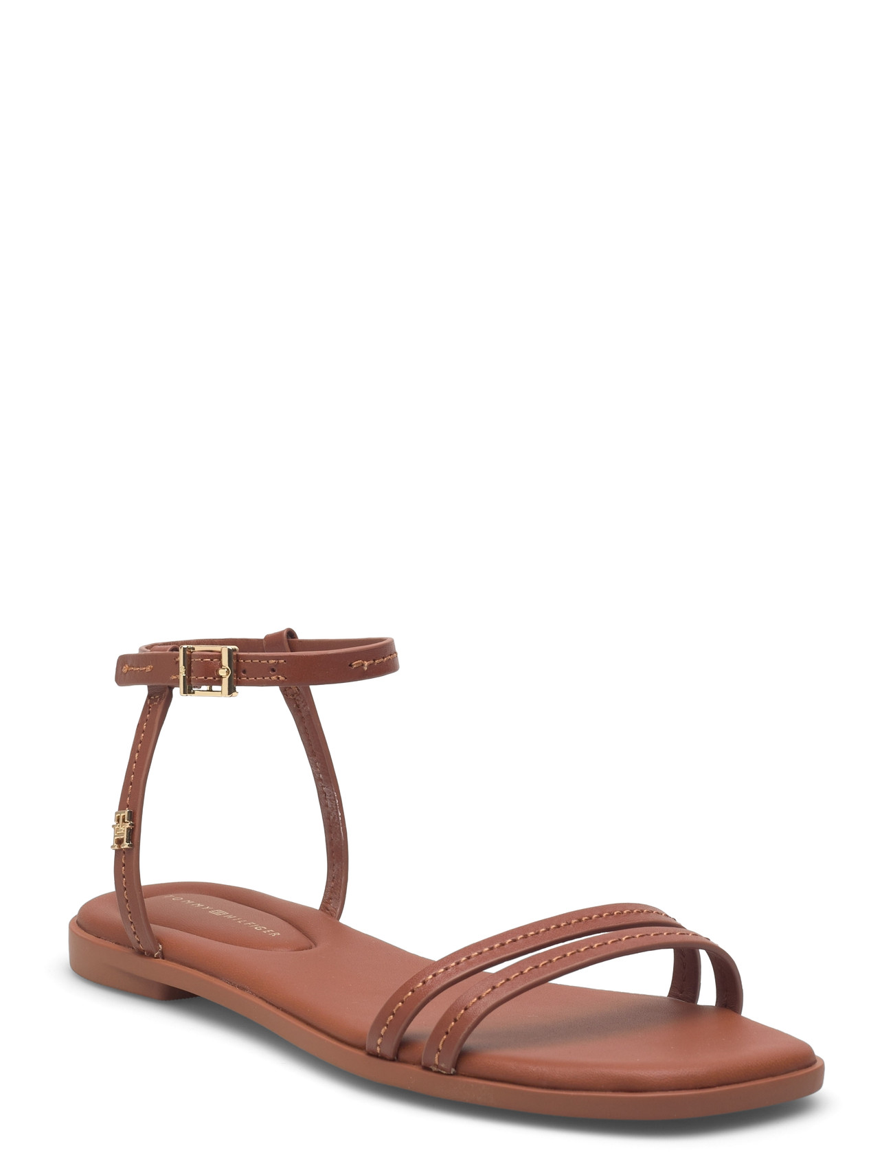 Tommy Hilfiger Flat Sandal Stitching, 40, Brown, Sandaler > Flade Sandals, Dame