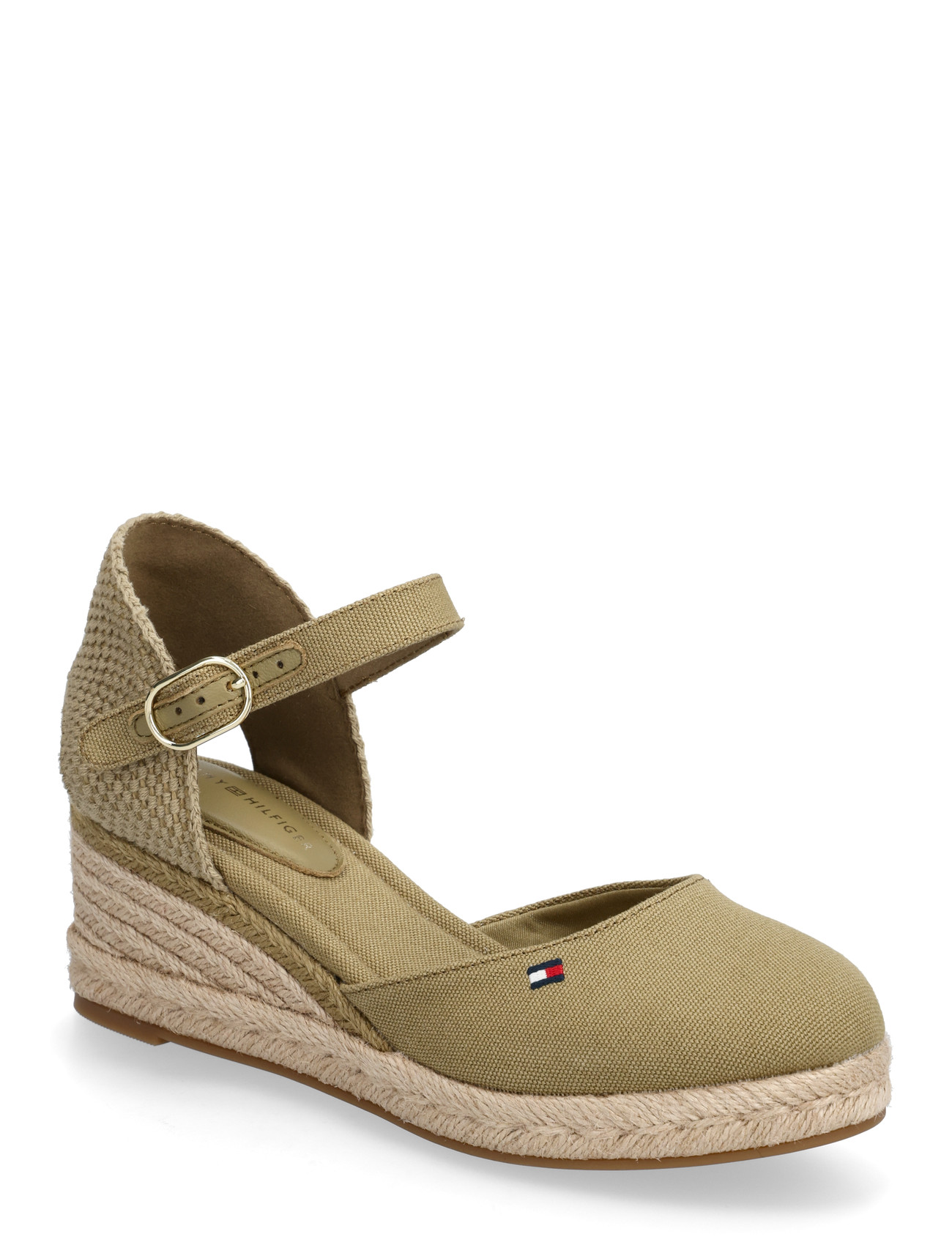Tommy Hilfiger Mid Wedge Espad Closed Toe, 41, Khaki green, Hæle > Kiler, Dame