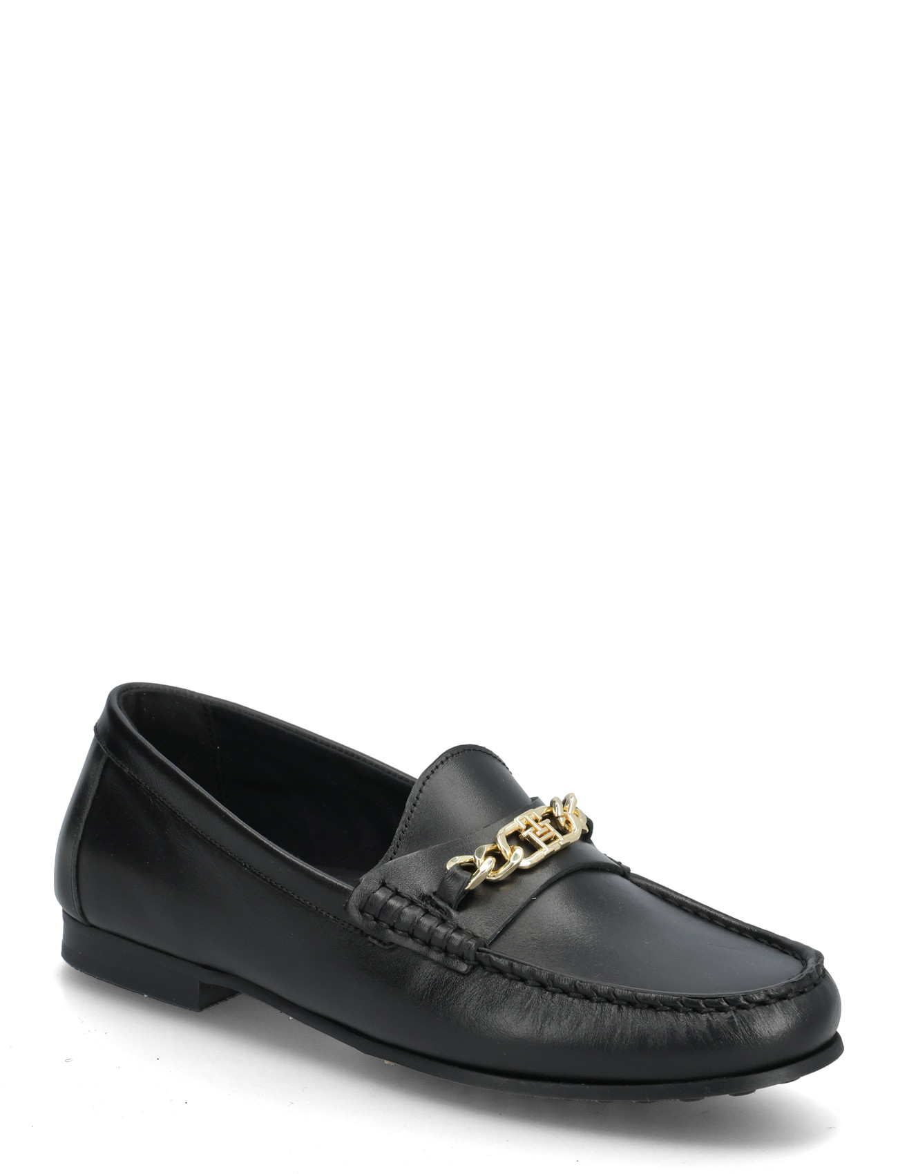 Tommy Hilfiger Th Chain Leather Loafer, 37, Black, Loafers > Flat Loafers, Dame
