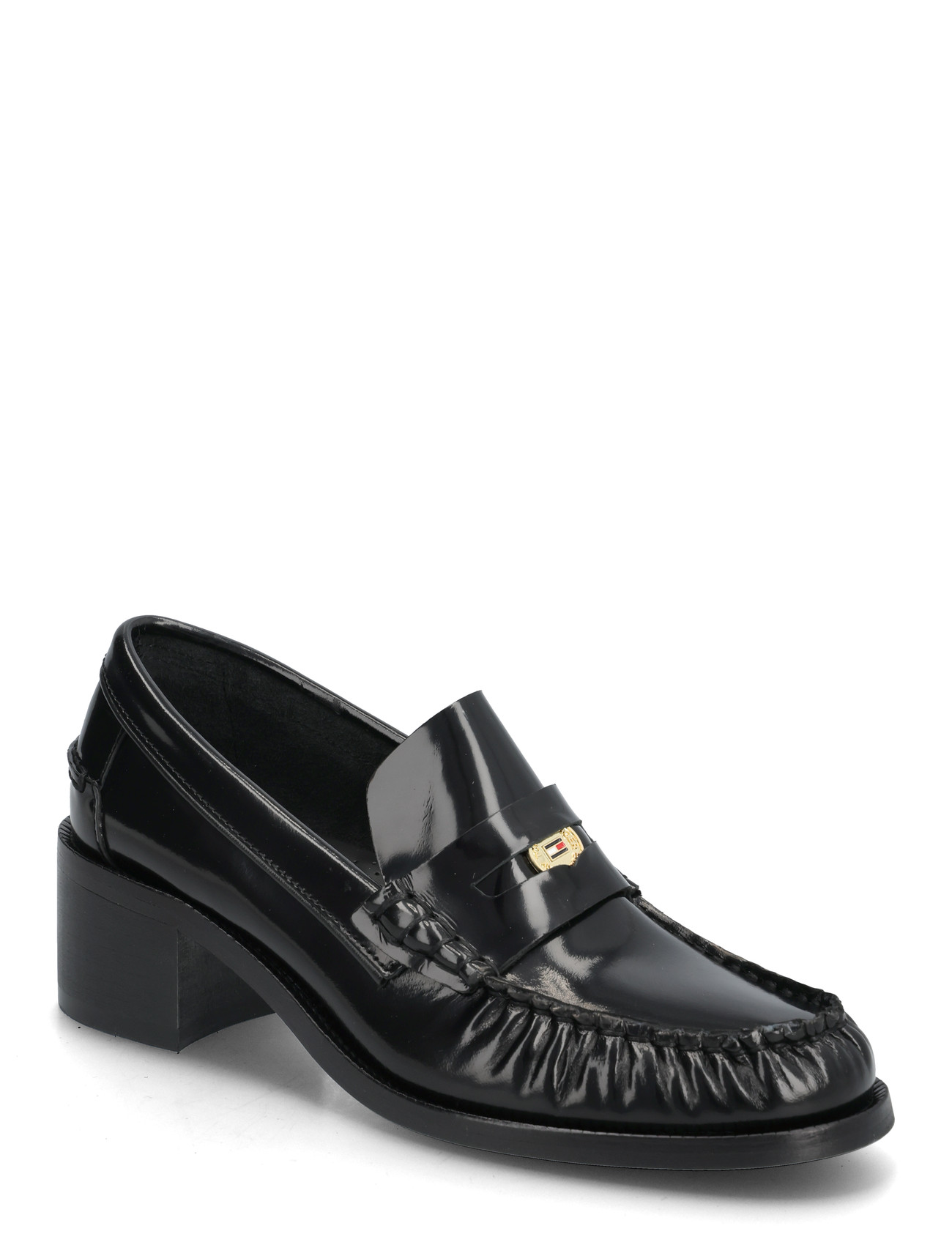 Tommy Hilfiger Hilfiger Penny Hl Abrasivato, 39, Black, Loafers > Heeled Loafers, Dame