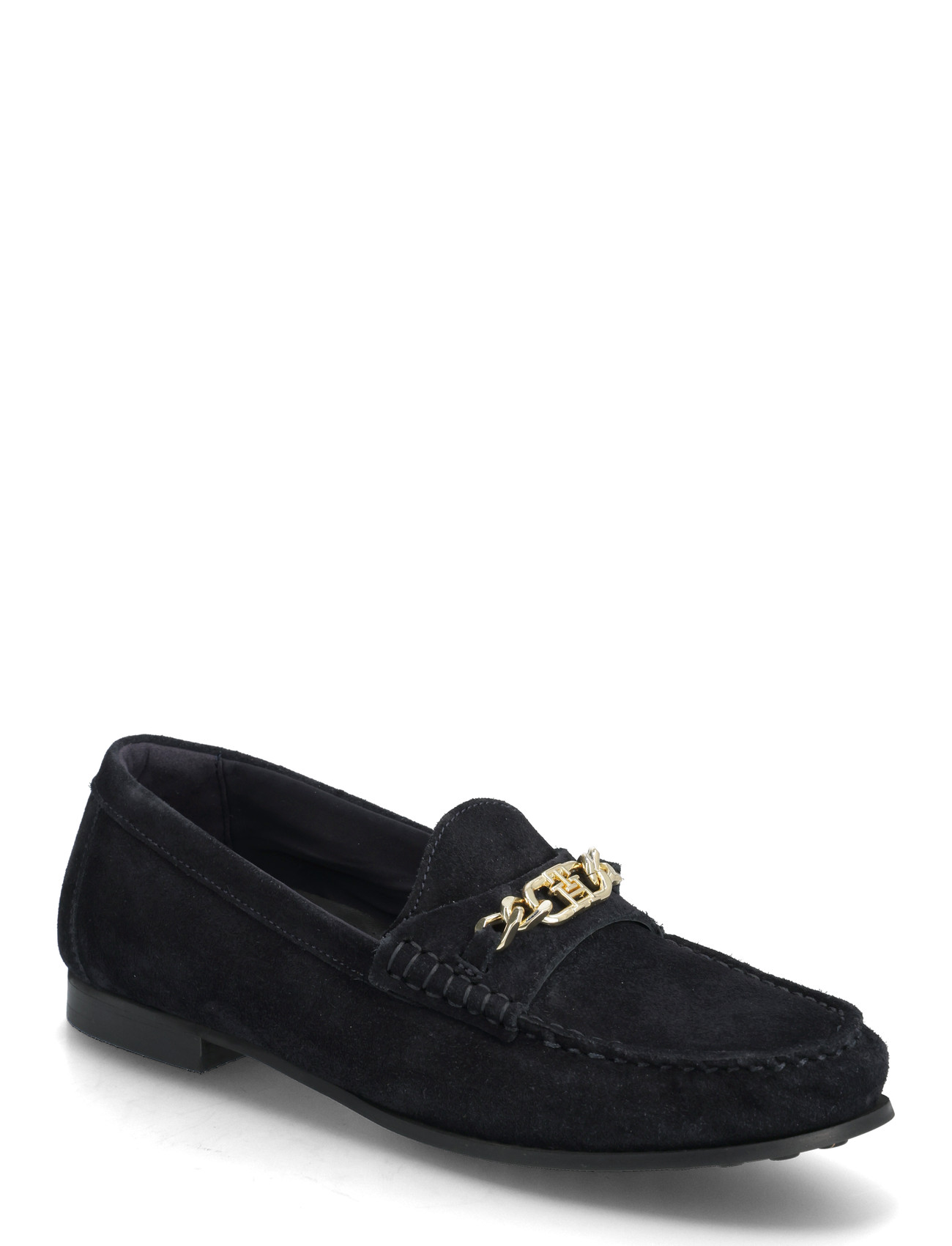 Tommy Hilfiger Th Chain Suede Loafer, 42, Gold, Loafers > Flat Loafers, Dame