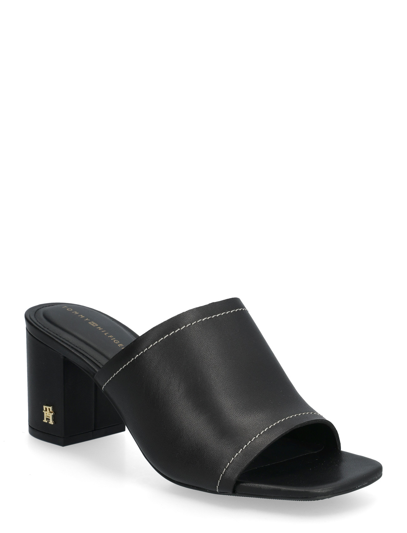 TOMMY HILFIGER Th Block Heel Mule Lth Schwarz - 42 - Damen