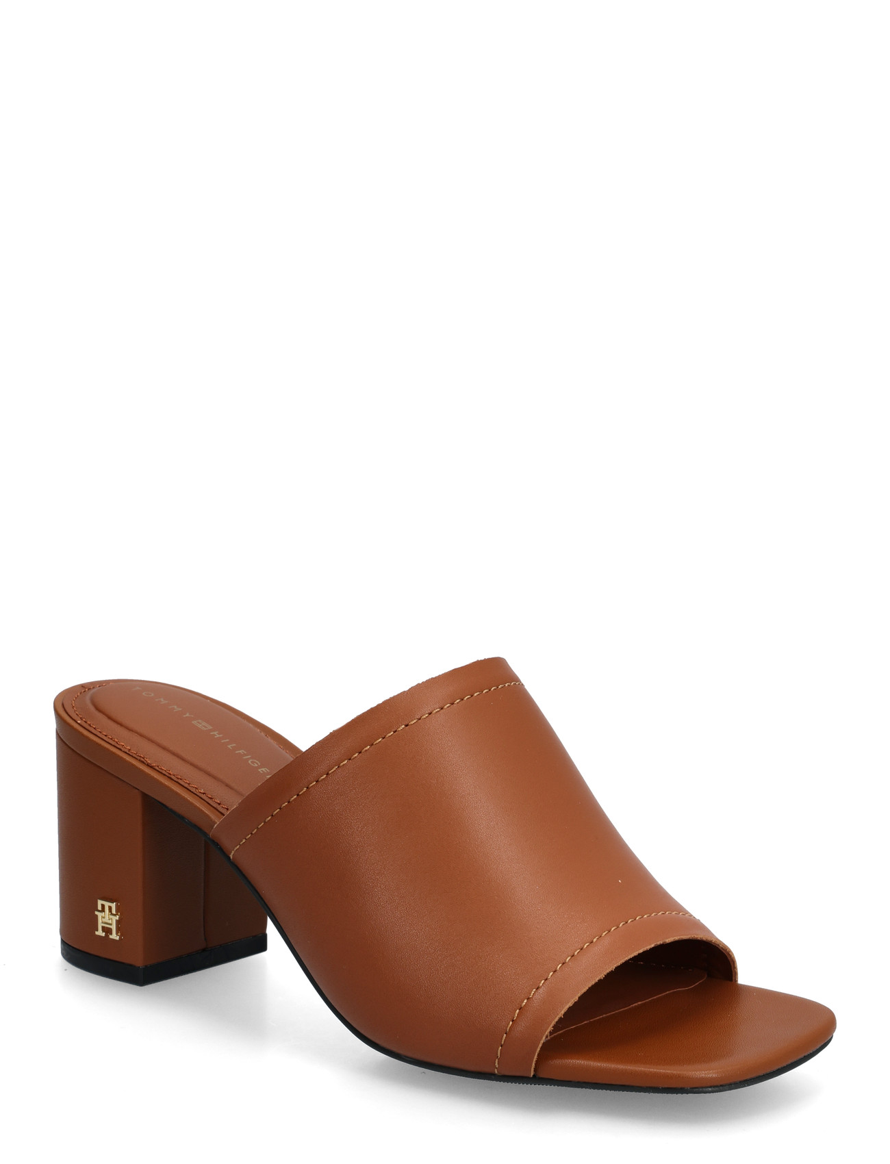 TOMMY HILFIGER Th Block Heel Mule Lth Braun - 38 - Damen