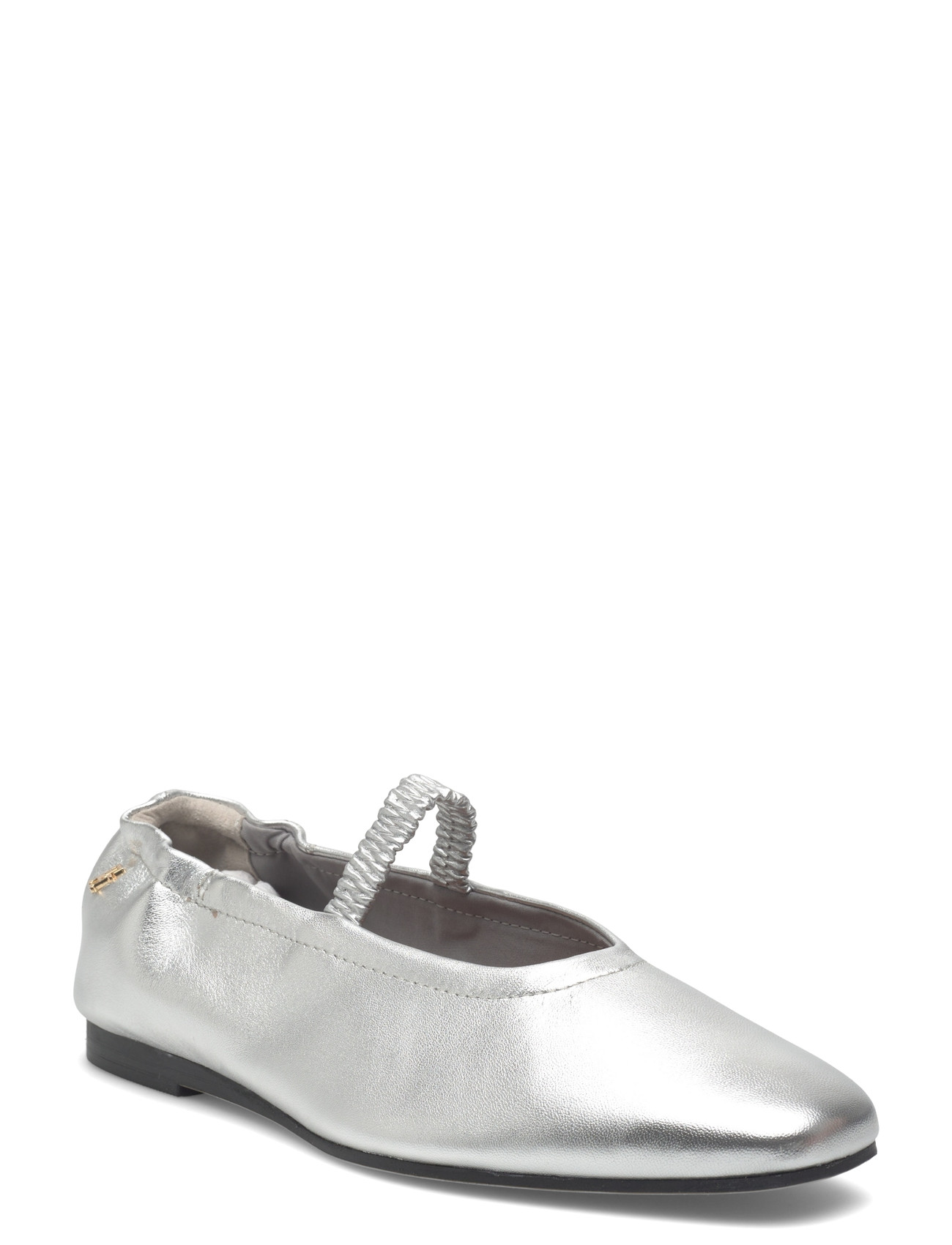 Tommy Hilfiger Silver Lth Ellastic Ballerina, 38, Silver, Sko > Ballerinaer, Dame