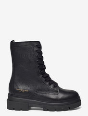 monochromatic lace up boot