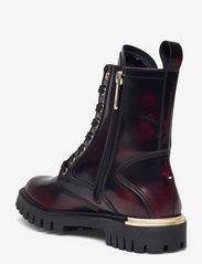 Tommy Hilfiger - POLISHED LEATHER LACE UP BOOT - flat ankle boots - deep rouge - 2