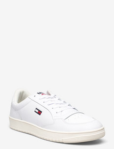 TOMMY JEANS CITY LEATHER CUPSOLE - lave sneakers - white