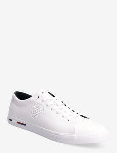 CORPORATE LOGO LEATHER VULC - lave sneakers - white