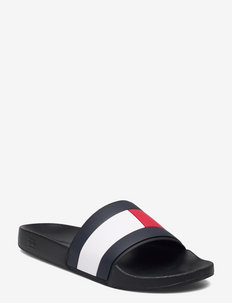 tommy hilfiger sliders mens black