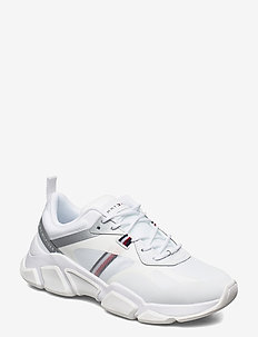 chunky white platform sneakers