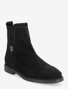 essential suede flat long boots