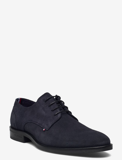 EMBOSSED HILFIGER SUEDE SHOE - laced shoes - desert sky