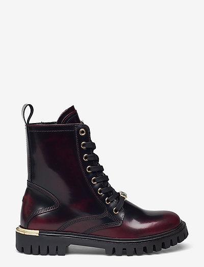 tommy hilfiger polished lace up boots