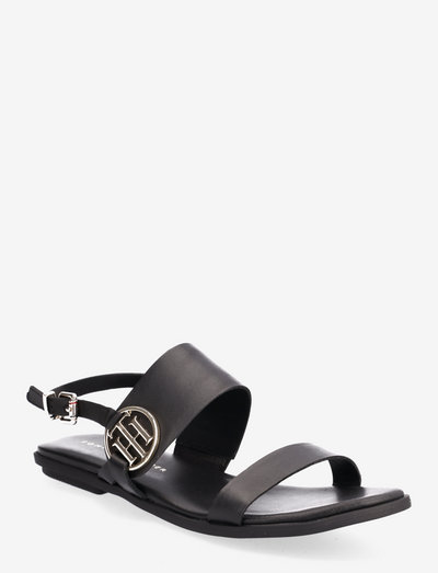 ROUND TH FLAT SANDAL - flat sandals - black