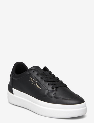 TH SIGNATURE LEATHER SNEAKER - lave sneakers - black