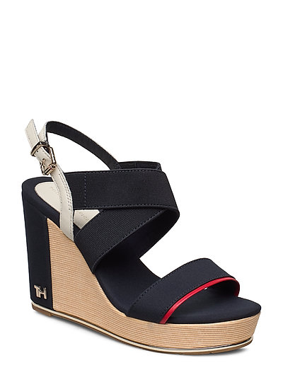 Th Hardw Basbasic High Wedge Sandale Mit Absatz Espadrilles Blau TOMMY HILFIGER