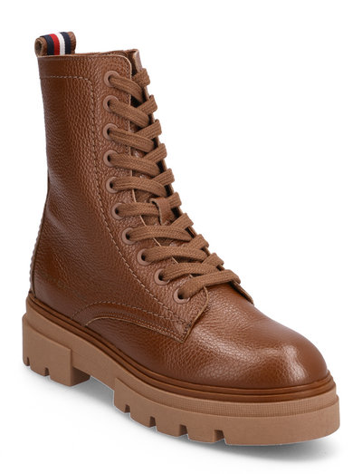 monochromatic lace up boot