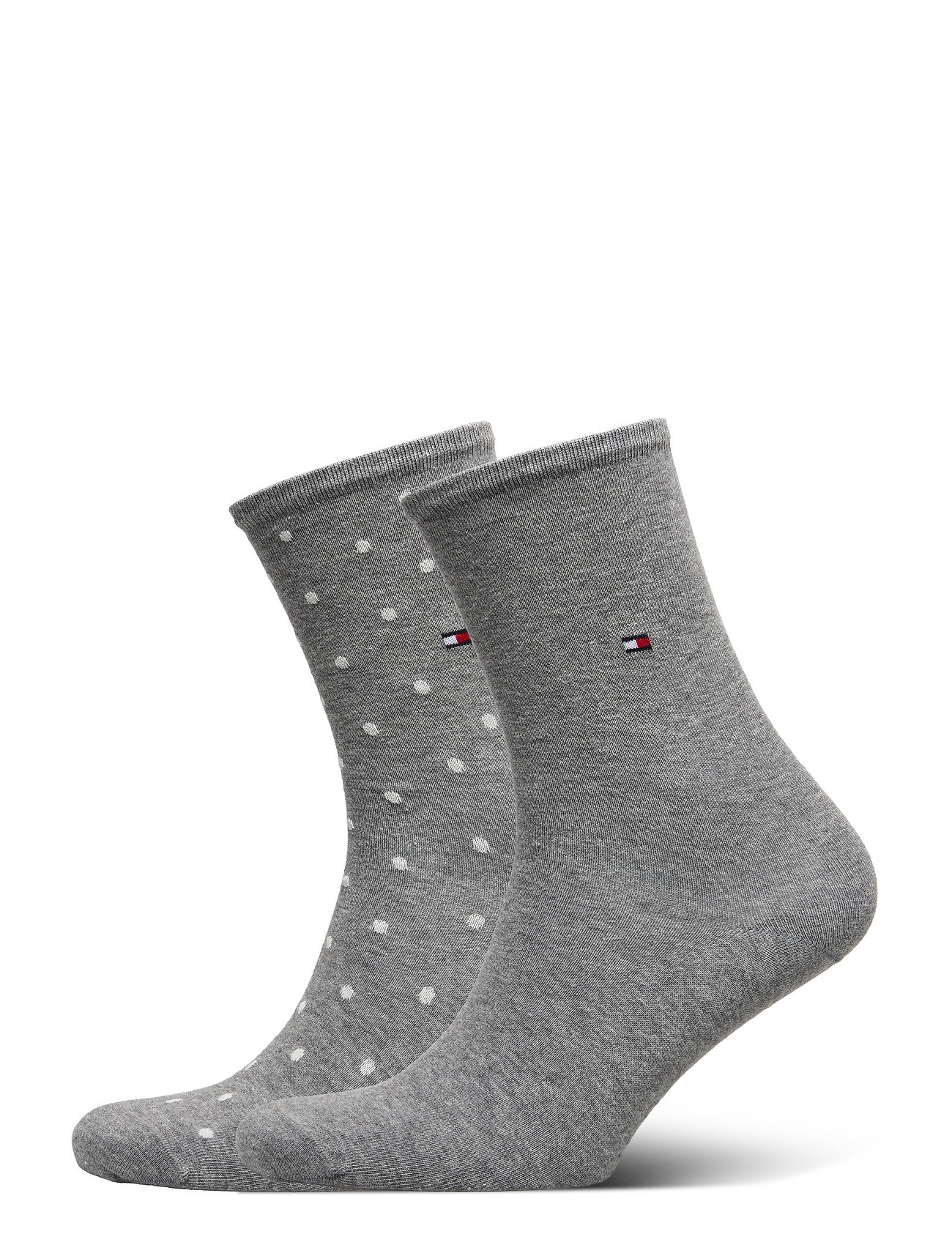 TOMMY HILFIGER Th Damen Socke Dot 2P Grau - 39-42 - Damen