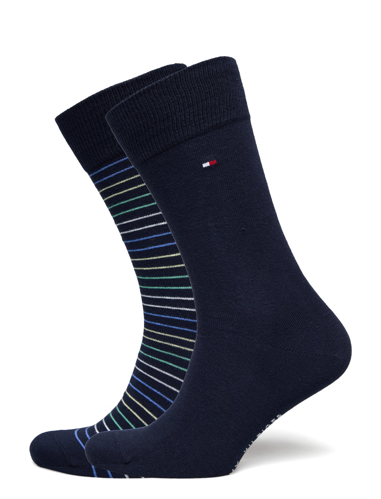 Th Men Small Stripe Sock 2P Underwear Socks Regular Socks Navy Tommy Hilfiger